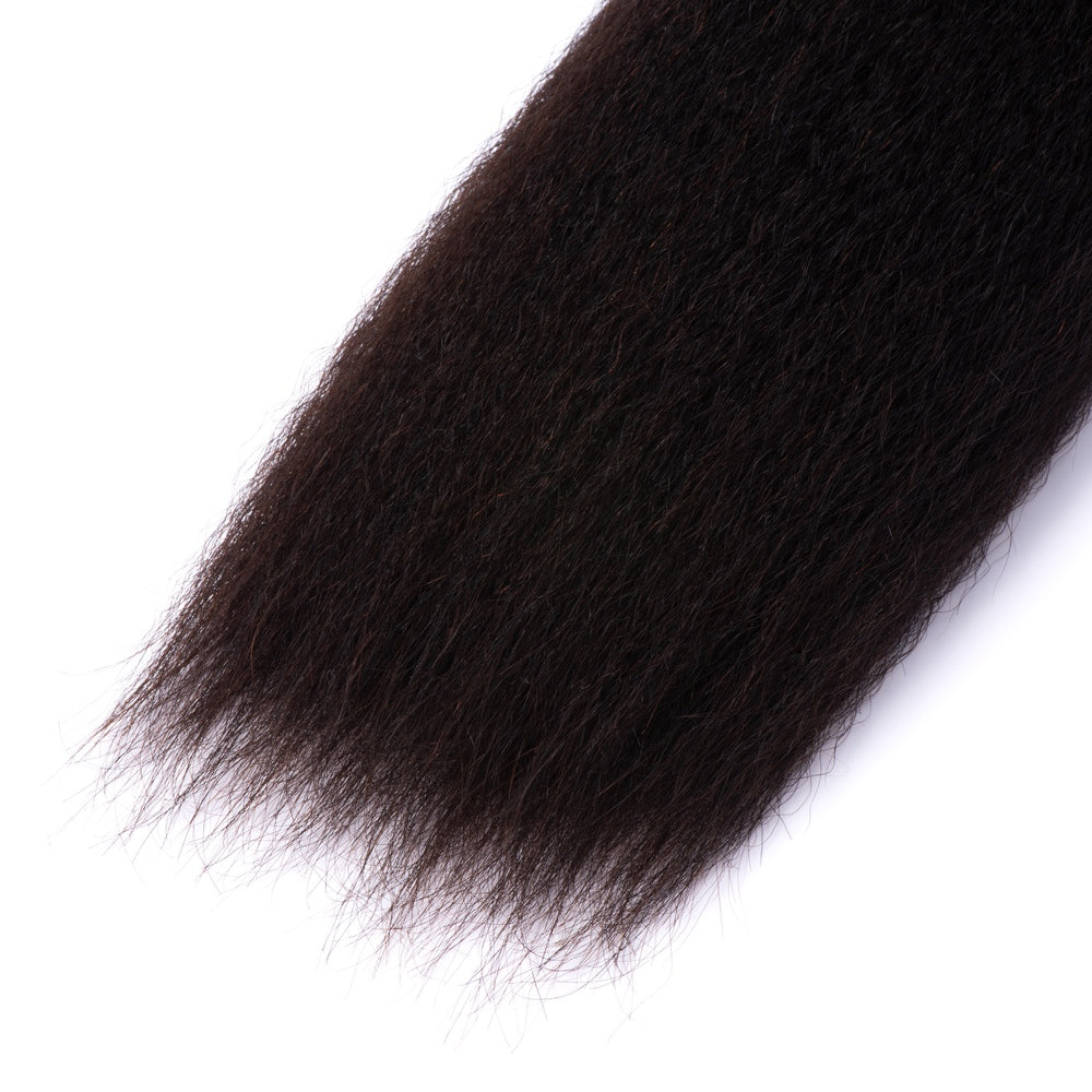 Yaki Texture Kinky Straight Virgin Human Hair Bundles-12A
